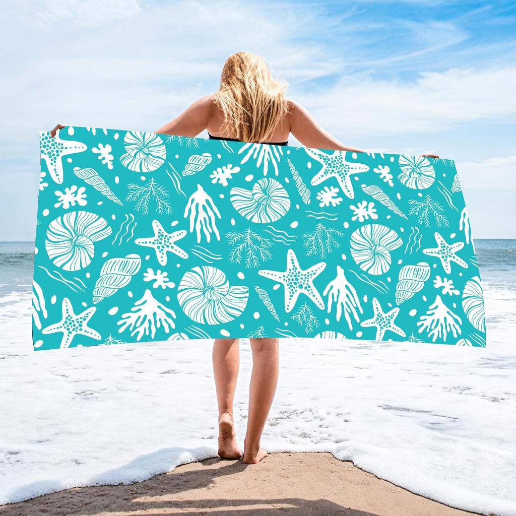 Active Beach Towel 70 * 140 Collection, Microfiber Printed Beach Towel, Absorbent Towel 70 * 140cm 230g