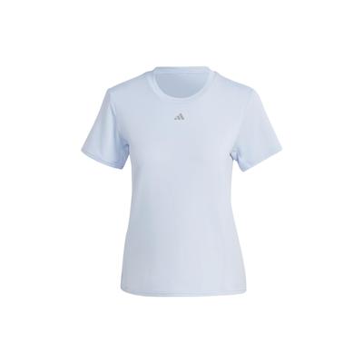 Heat.Rdy Sweat-Conceal Solid Logo Crew Neck Short Sleeve T-Shirt Women Tops Light-Blue II3245