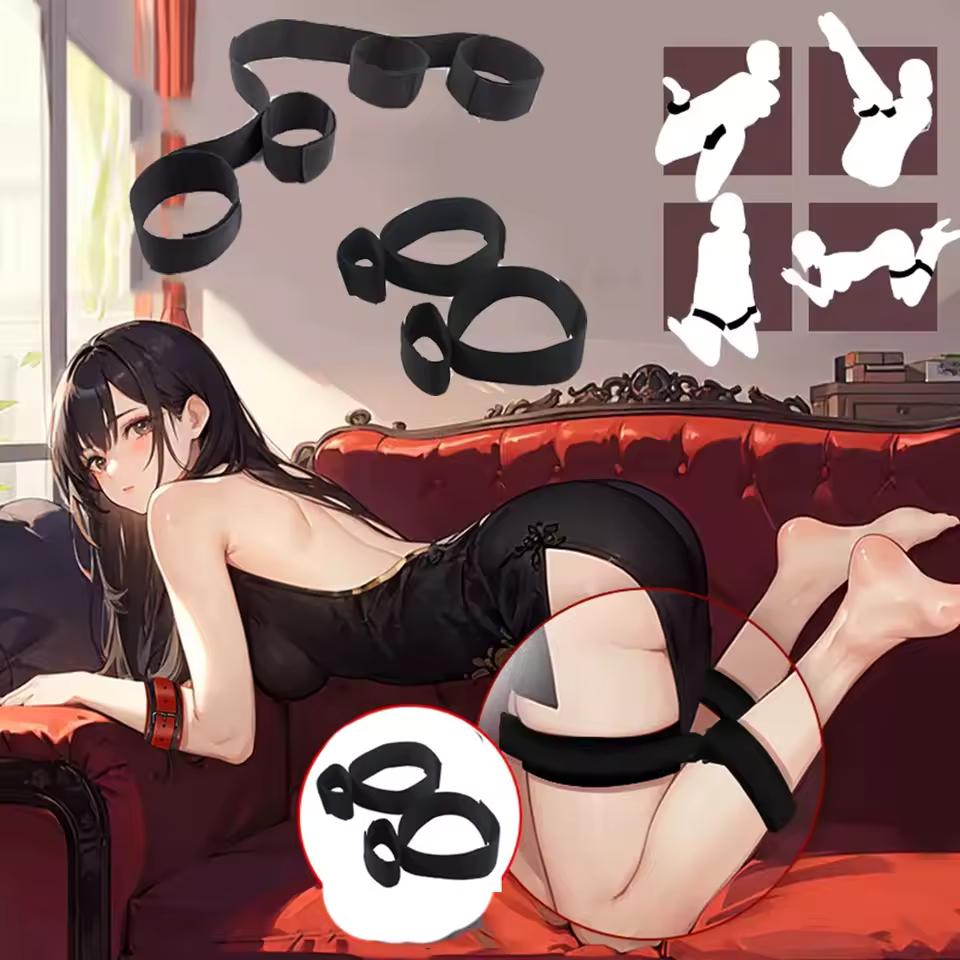 Female Handcuff Leg Restraint BDSM Bondage Gear Nylon SM Slave Handcuff Leg Cuffs Sex Toy Set Adult Erotic Game 18+ Sex Products