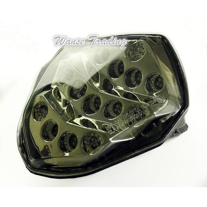 waase For Suzuki GSXR1000 GSX-R 1000 K3 K4 2003 2004 E-Mark Rear Tail Light Brake Turn Signals Integrated LED Stop Light Smoke Lens