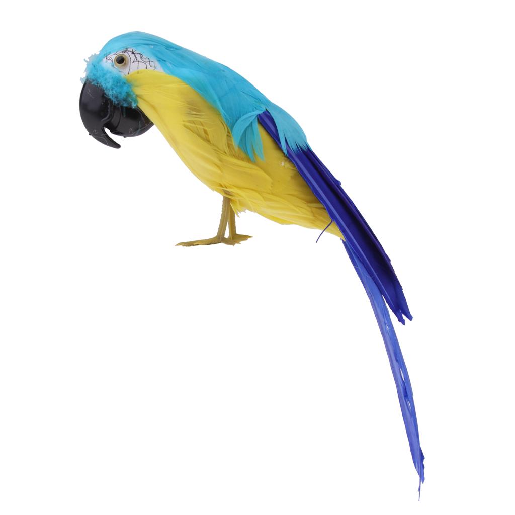 Realistic Foam Parrot Artificial Feathered Bird Animal Decor White Craft