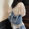 Retro Large-capacity Underarm Bag Women's 2025 New Casual Denim Tote Bag Simple Shoulder Messenger Bag