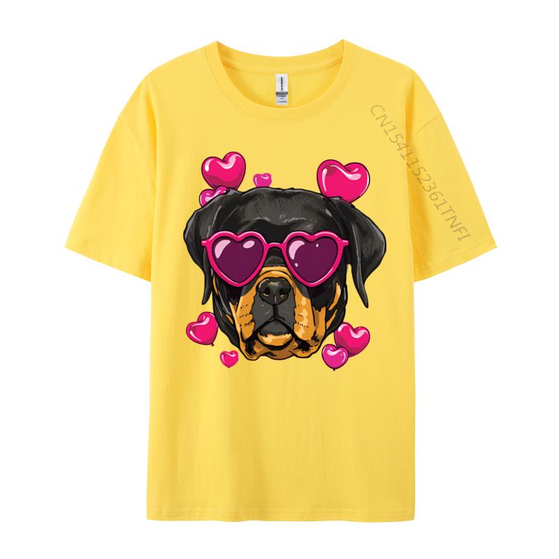 Valentines Day Rottweiler Heart Couple Tshirt Graphic Printed Tshirt Fun Print Romantic Tshirt Luxury Designer