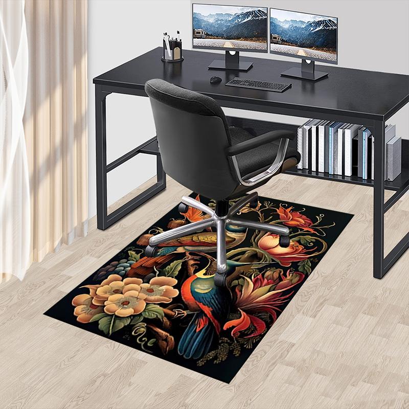 1pc bird flowers Carpet Anti Slip Polyester Floor Mat for office.Bedroom