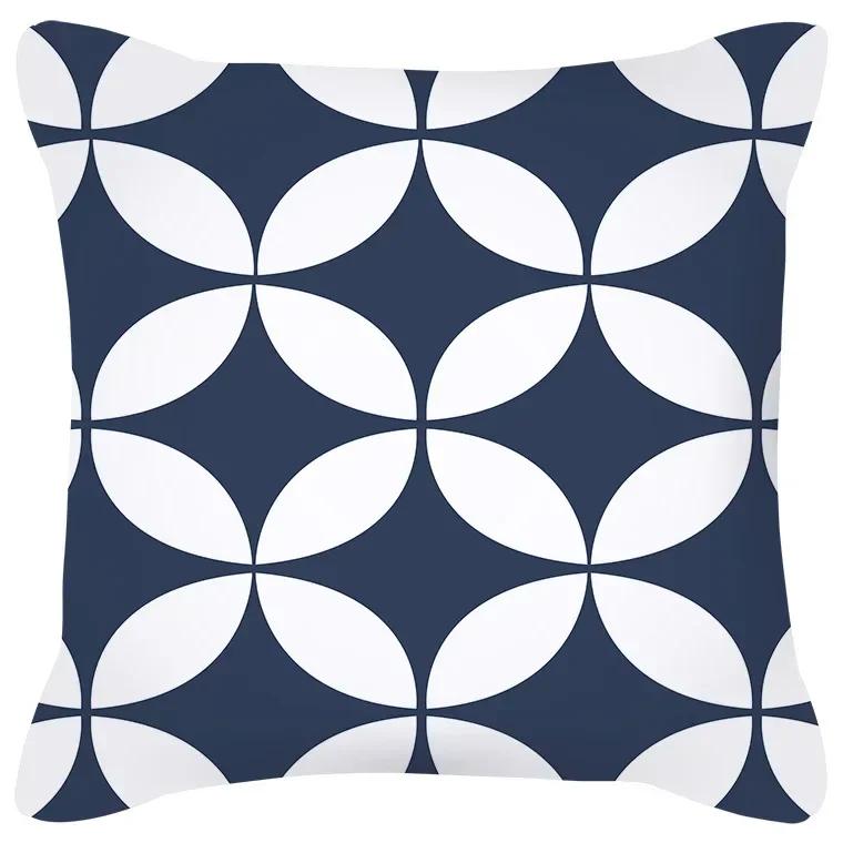 Pillowcase Navy Blue Geometric Pattern  Decorative  Home