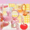 Pink Eyecatching And Orange Cream Bear Milk Tea Cup Keychain Charming Idea Gift