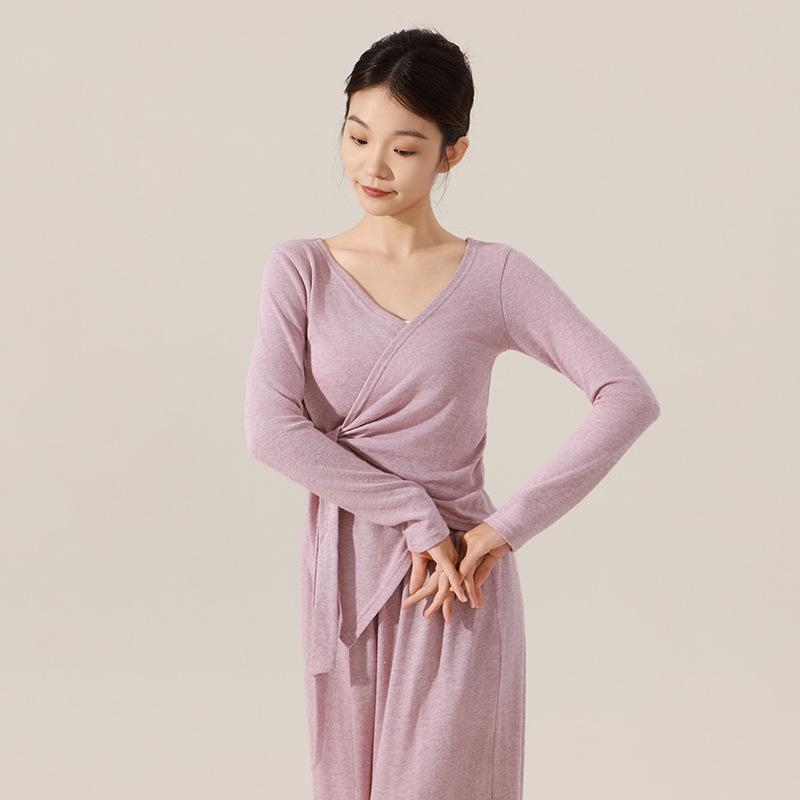 

Женский топ с длинным рукавом для современных танцев для тренировок и повседневной носки Medium