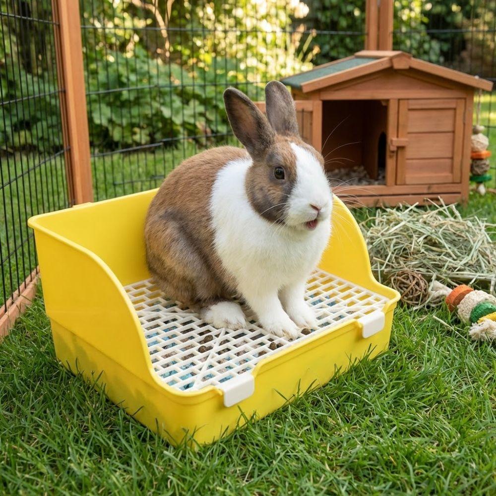 Rectangular Rabbit Litter Tray Anti-spill Rabbit Training Toilet Animal Potty Trainer  Pet Cleaning