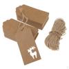 100pcs Paper Hollow Christmas Reindeer Gift Tags Label Hanging Decor