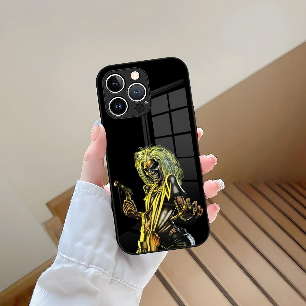 Skeleton Rock Band fashion Phone Case Tempered Glass For iPhone 13 15 14 12 11 Pro Max Plus Mini X XR XS 8 7 6s SE2020 Coque