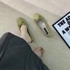 2025 spring and autumn new evening bow flat-bottomed one-pedal French single shoes soft-soled grandma shoes gentle women