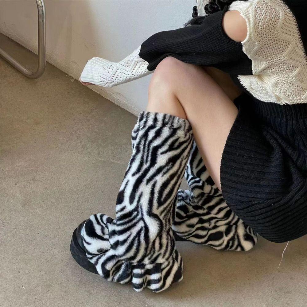 Plush Leg Warmers Winter Warm Y2K Foot Cover Kawaii Leg Cover  Lolita