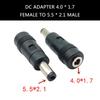 Portable DC4.0x1.7mm Female To DC5.5x2.1mm Male Converter Adapter Power Conversion Head for Various Laptops Brands