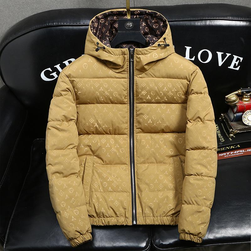 Jaqueta Acolchoada Masculina Tendência com Relevo - Algodão Grosso para Outono/Inverno