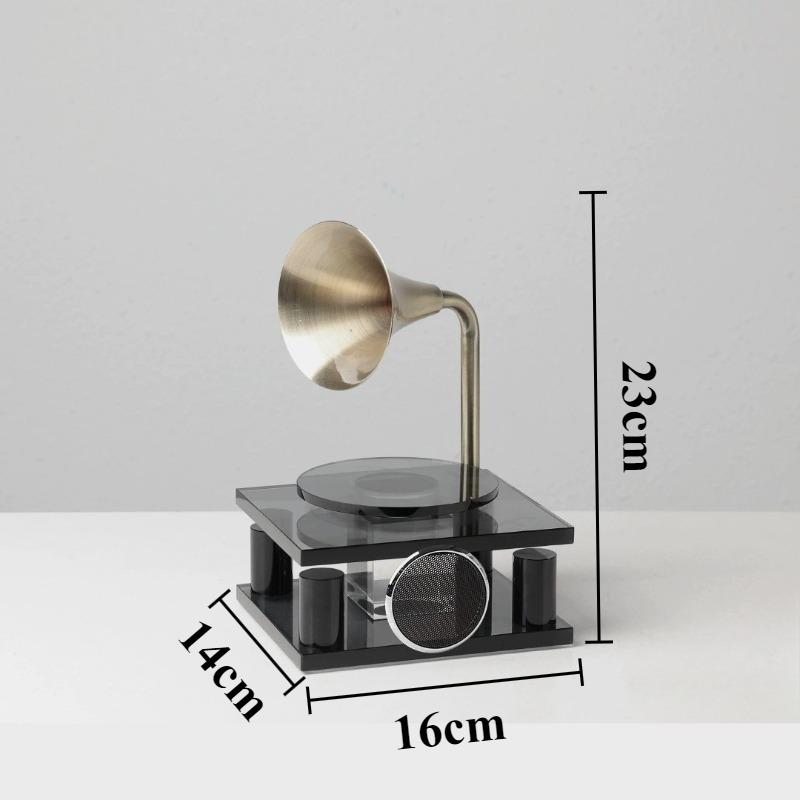 

Phonograph Ornament Retro Light Luxury Ornaments Modern Exquisite Record Player Desktop Sculptures Table Decoration Accessories