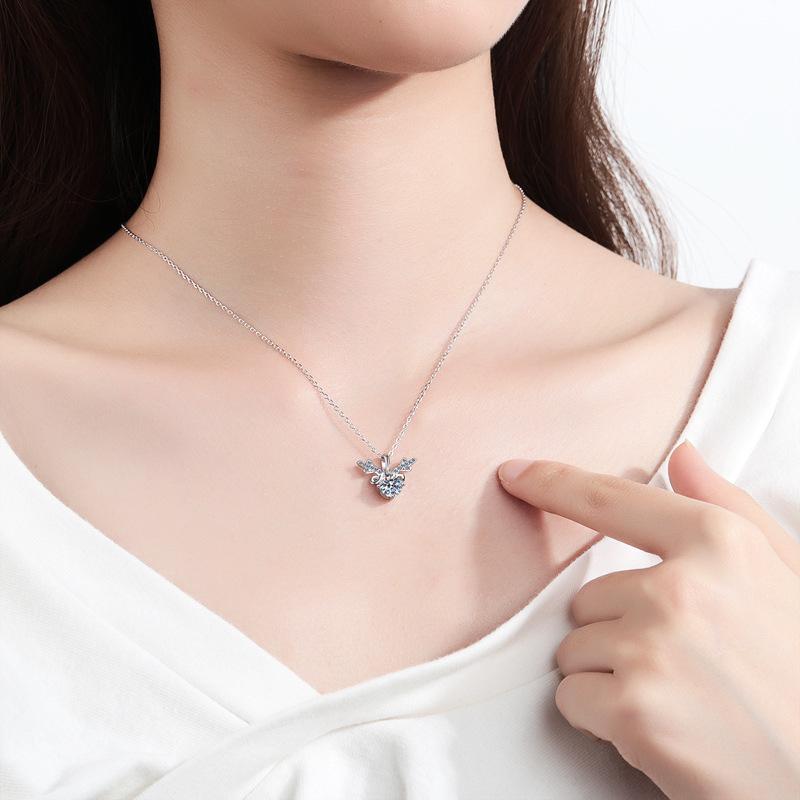 Mori Style Zircon Antler Pendant Necklace - Sweet Christmas Gift for Women