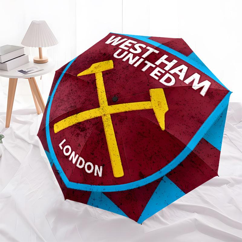 West Ham United, London Automatic Opening and Closing, 8 Rib Structure Portable Umbrella, Suitable for Men and Women In All Seasons  Perfect