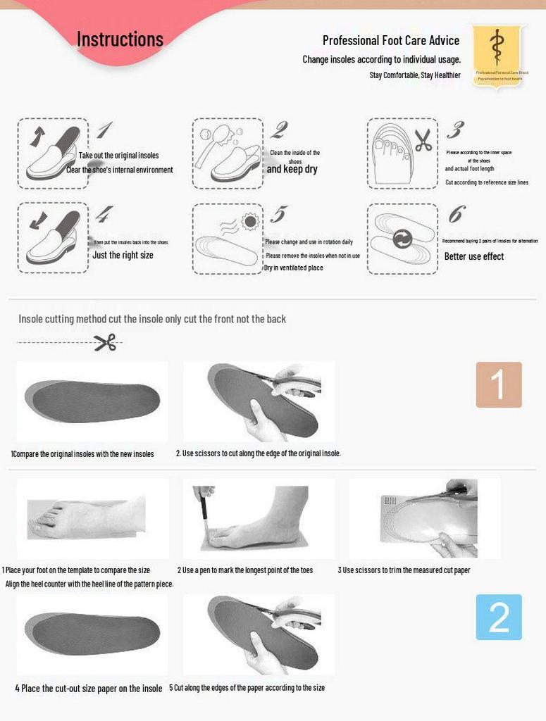 Silicone Heel Shock-Absorbing Breathable Sports Insole with Cuttable Forefoot Latex EVA for Summer Running