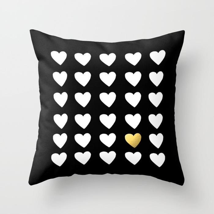 New Ins Style Pink Geometric Love Series Pillowcase Sofa Pillow Car Cushion Cover