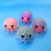 Glow Octopus Squeeze Stress Ball Transparent Foam Bead Fidget Toy Portable Pocket Anxiety Relief Desktop Adult Decor Unique Gift