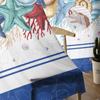 Sommerliche Marine-Aquarell-Seestern-Muschel-Korallenblau-Tüll-Fenstervorhänge für Schlafzimmer, Luxus-Vorhänge im Wohnzimmer, Chiffon-Paneele