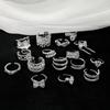 Premium Sense Row Diamond Petal Opening Ring Full Diamond Shiny Exquisite Zircon Light Luxury Personality Ring Woman
