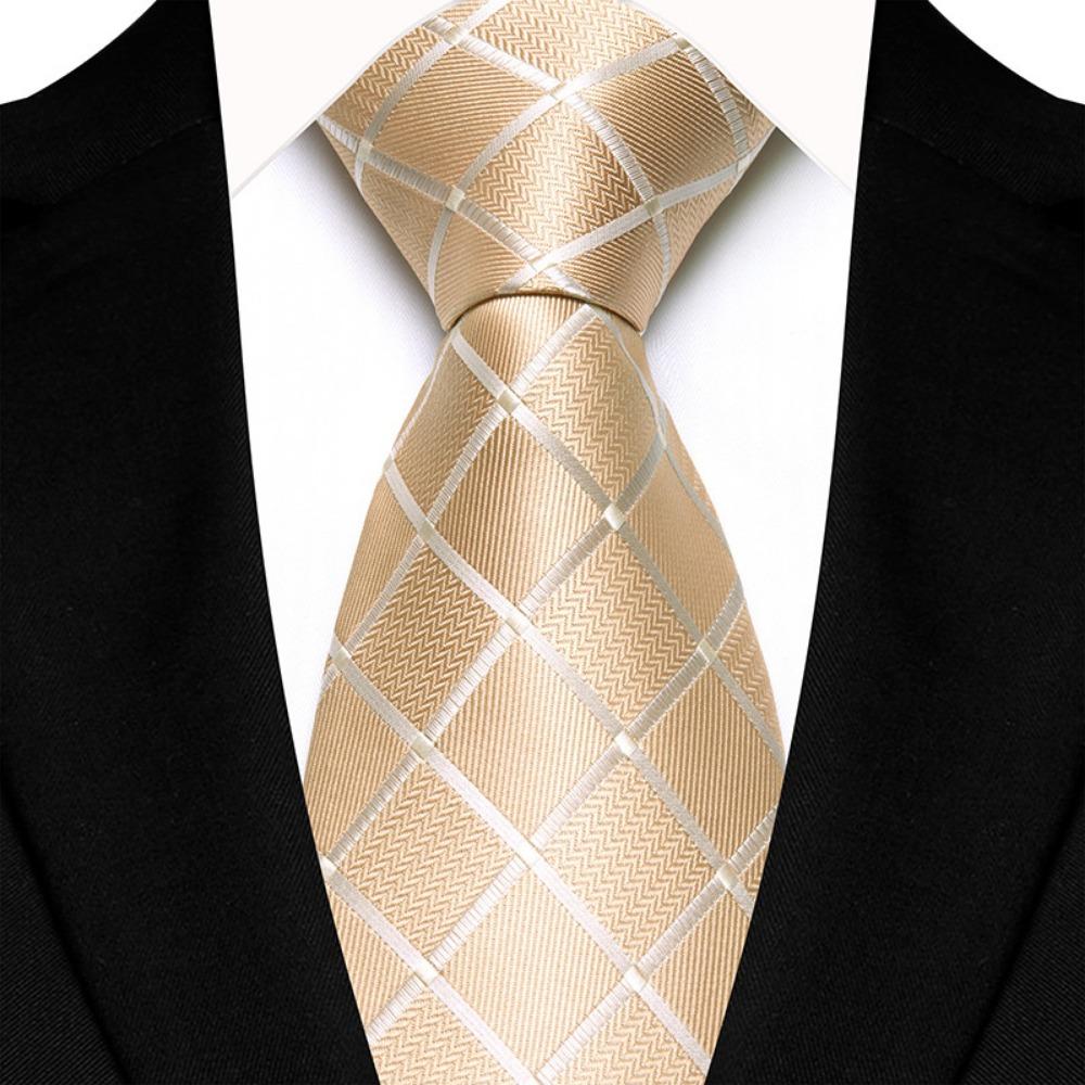 Single Color Plaid & Checks Ties 8CM Groom Jacquard New Mens Necktie  Formal Business