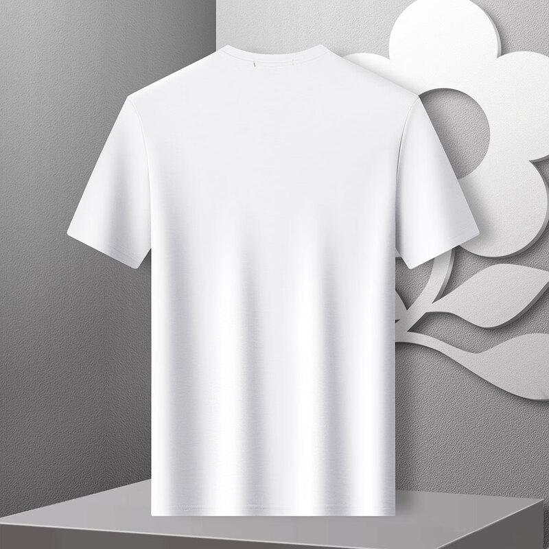 MONTAGUT Men's Silk Blend Crew Neck T-Shirt