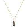 Cross-border Minimalist Niche Water Drop-shaped Natural Stone Pendant Stainless Steel Unisex Necklace Bamboo Chain Popular