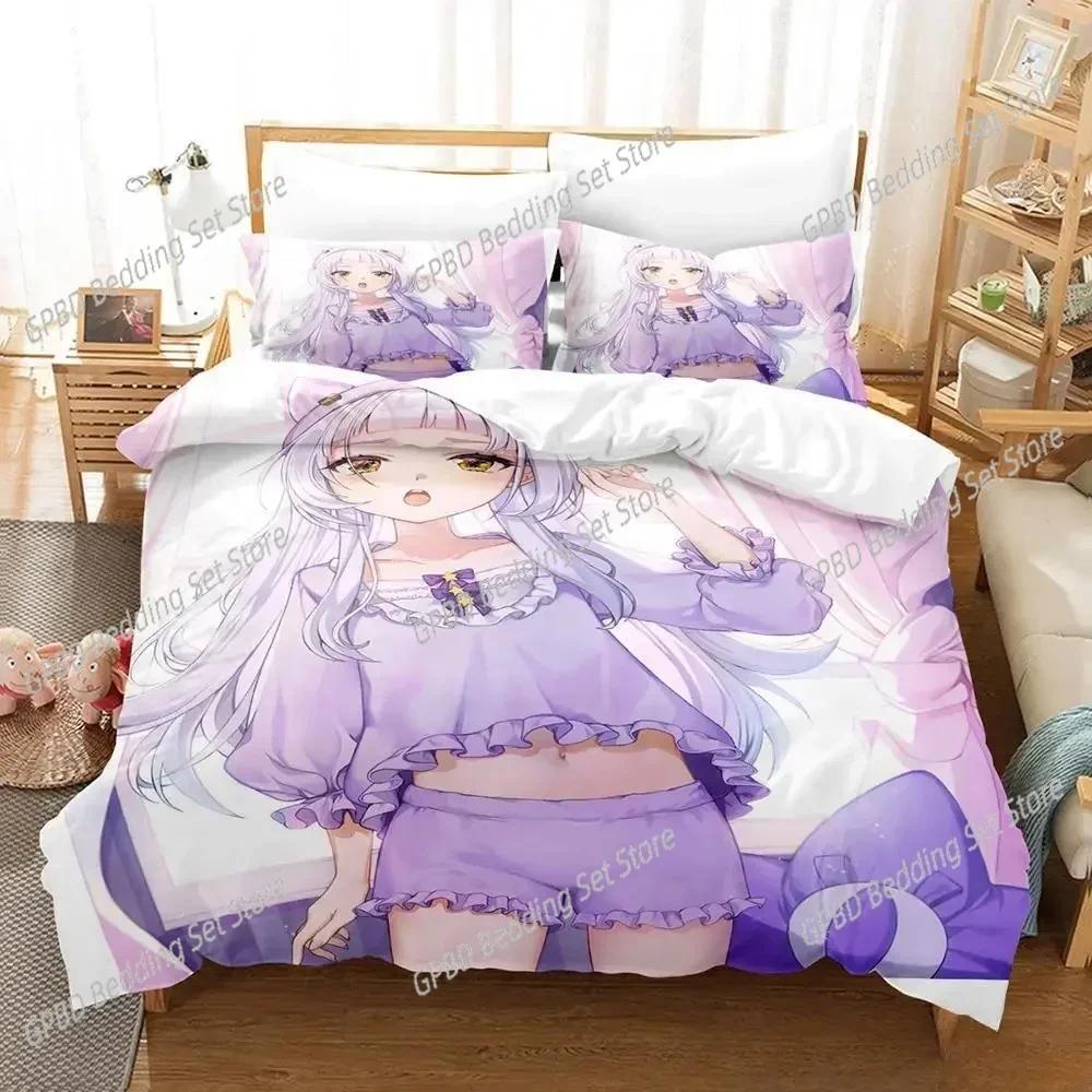 Nowy Zestaw Pościeli z Nadrukiem 3D Murasaki Shion Rozmiar Pojedynczy Twin Podwójny Queen King Cal King Zestaw Pościeli