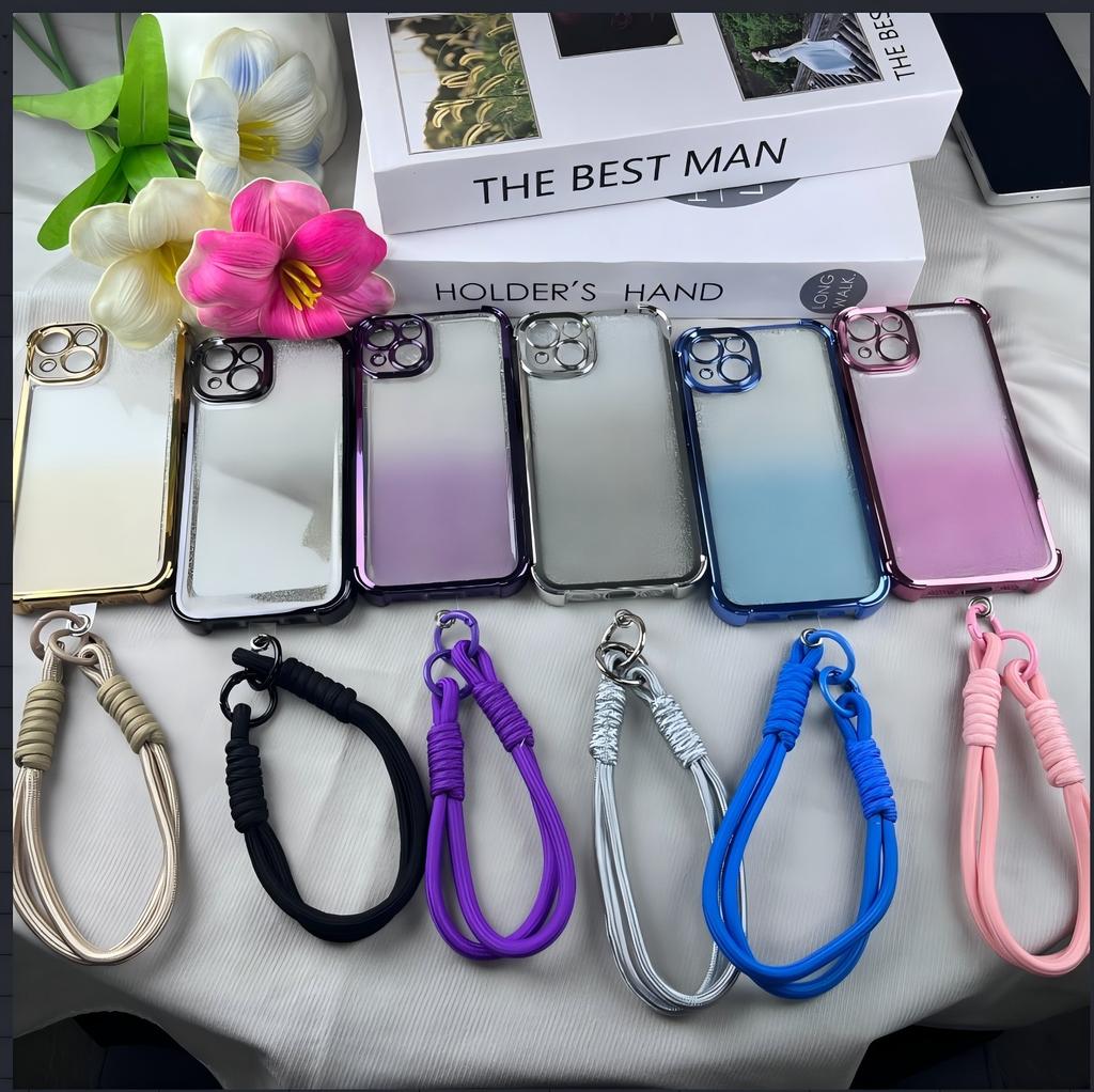 Luxury Plating Phone Case For Xiaomi 15T 15 14 13 Poco M7 F7 F4 F5 X7 X6 X5 Pro Ultra 4G 5G Anti Fall Airbag With lanyard