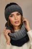 Blues Winter Shaded Hat Set with Neck Warmer Navy Blue