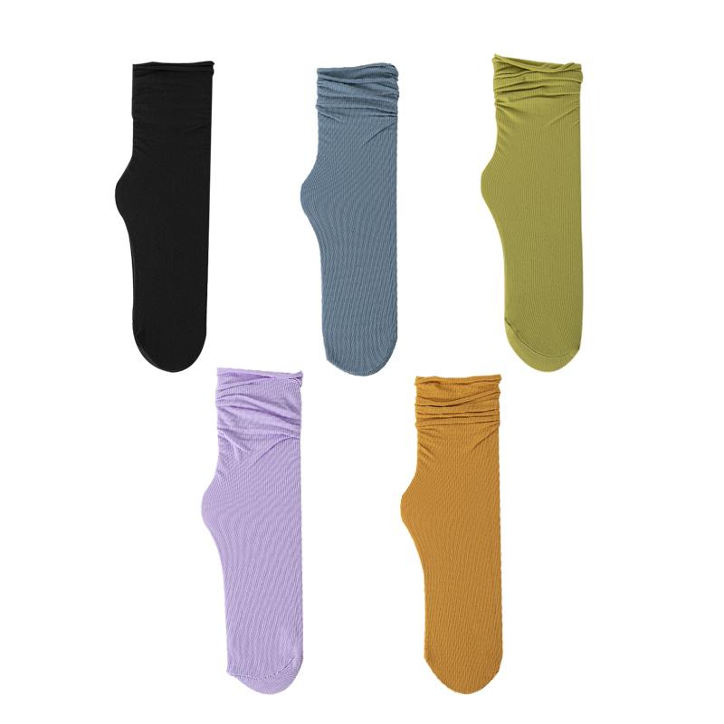 

1/5 пары женских носков из ледяного шелка, летние ультратонкие крутые носки, яркие, милые дышащие носки, женские носки One Size