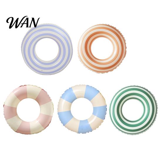 Women Swim Ring Vintage Striped Swimming PVC Thickened Inflatable Leakproof Men Adults Float Tube for Pool Beach Party