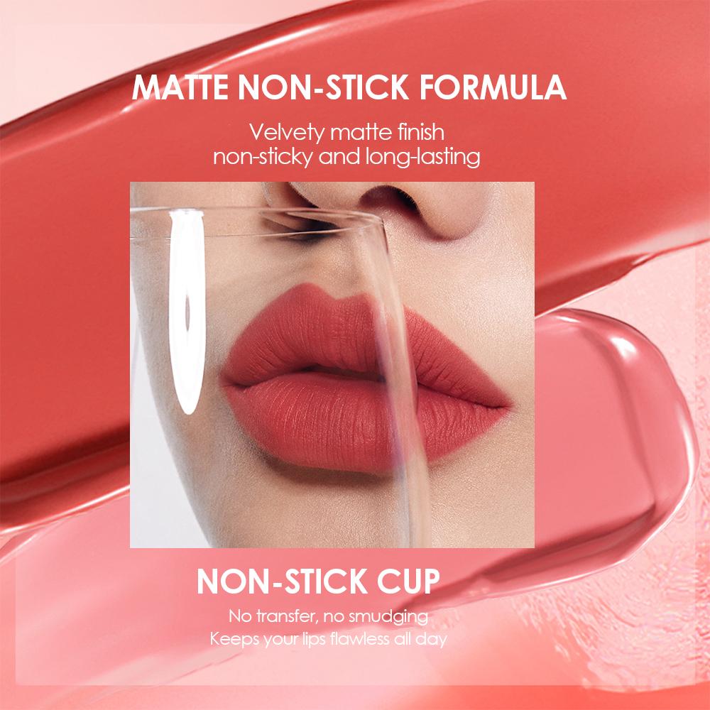 JULYSTAR 10pcs NUDE Matte Liquid Lipstick Set, Long Lasting Waterproof Velvet Lip Gloss, Non-Stick Cup Smudge-Proof Lip Tint