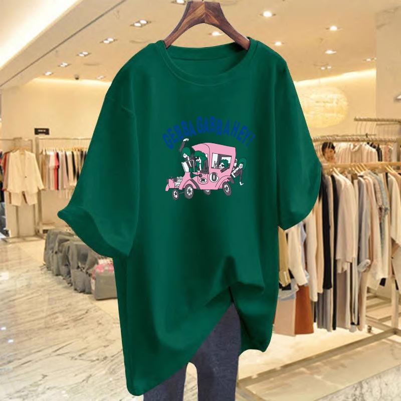 Neues lockeres T-Shirt mit Buchstabenaufdruck für Damen, altersmindernd, Sommer, lässiges kurzärmeliges Oberteil, Unterziehshirt