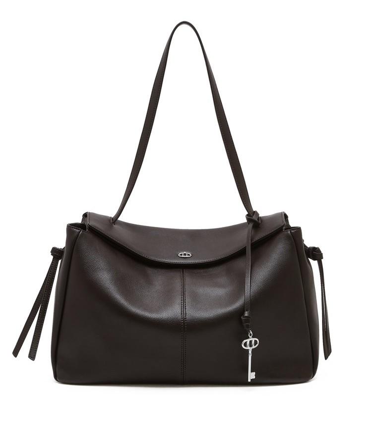 Athe Vanessabruno [Demain] Dark Brown Leather Deman Shoulder Bag L Aaba6F286W3