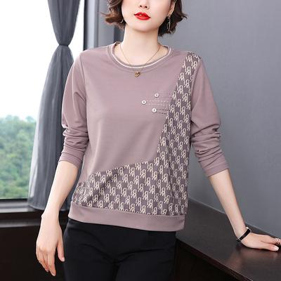 2024 neue Herbst-modische Casual Damen Tops für Mütter mittleren Alters mit Temperament und Stil, lose Langarm-T-Shirts für Frauen