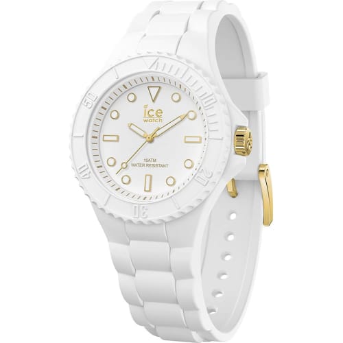 

ICE WATCH Women s Small Ice Generation Watch, Silicone and Rubber Case, 10 ATM Water Resistant, Popular Brand, White Gold