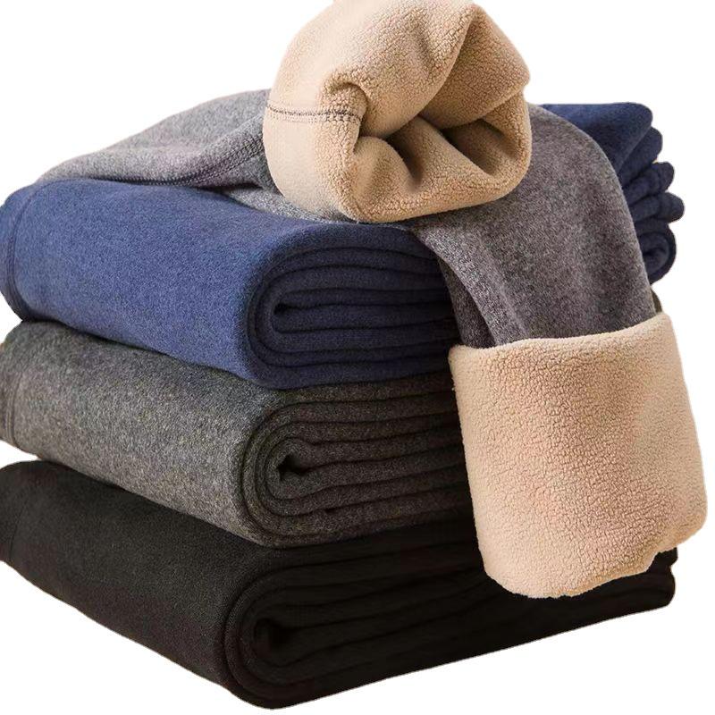 Men's and Women's Camel Hair Thermal Pants with Velvet Lining