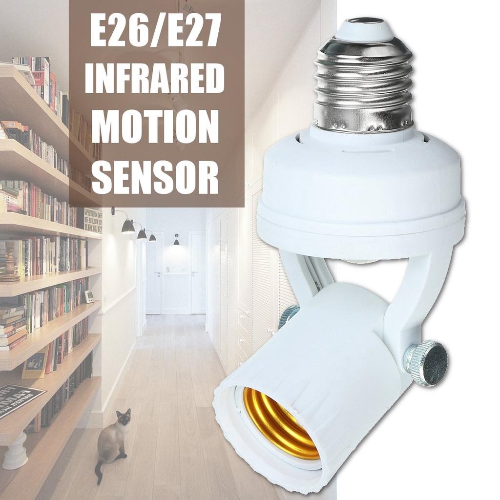 E26/E27 AC 110-240V 60W Infrared Motion Light Sensor Intelligent Bulb Lamp Base Switch