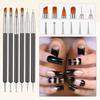 6 Pcs Double-Ended Nail Art Brush Kit, Art Nail Dotting Tools with Fine Brush Head Design Nails Liner Builders Gel Brushes Nails Dotting Pen for Gel