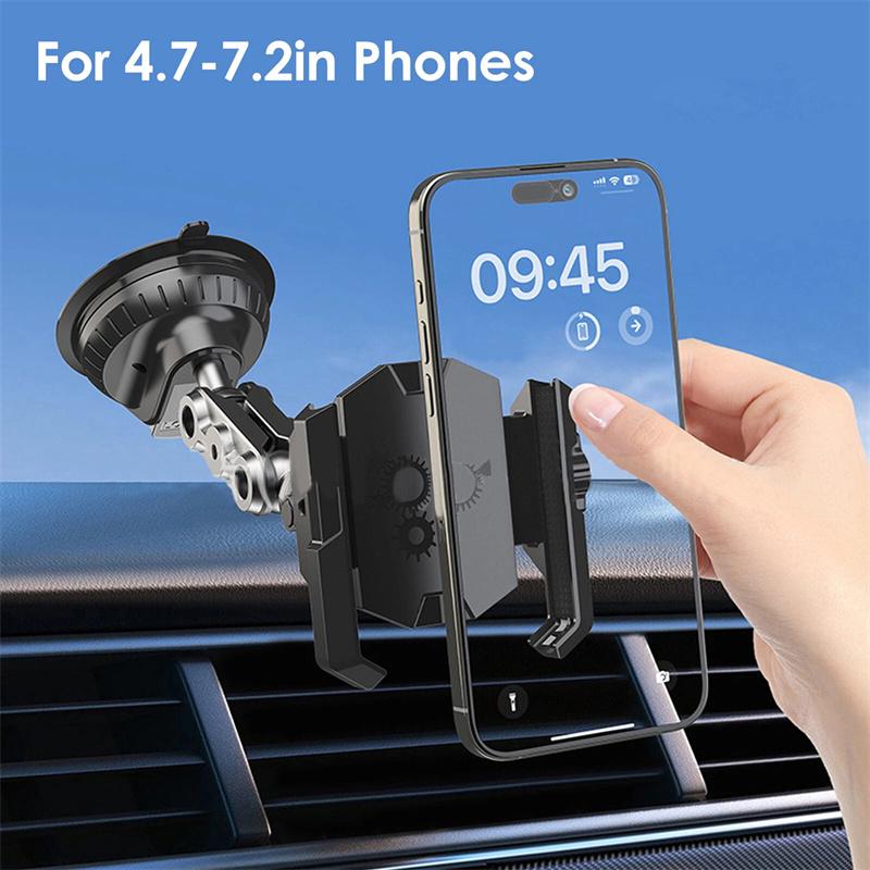 Cell Phone Mount 360° Rotation Car Phone Mount Strong Suction Cell Phone Holder Adjustable For Dashboard Windshield Vent