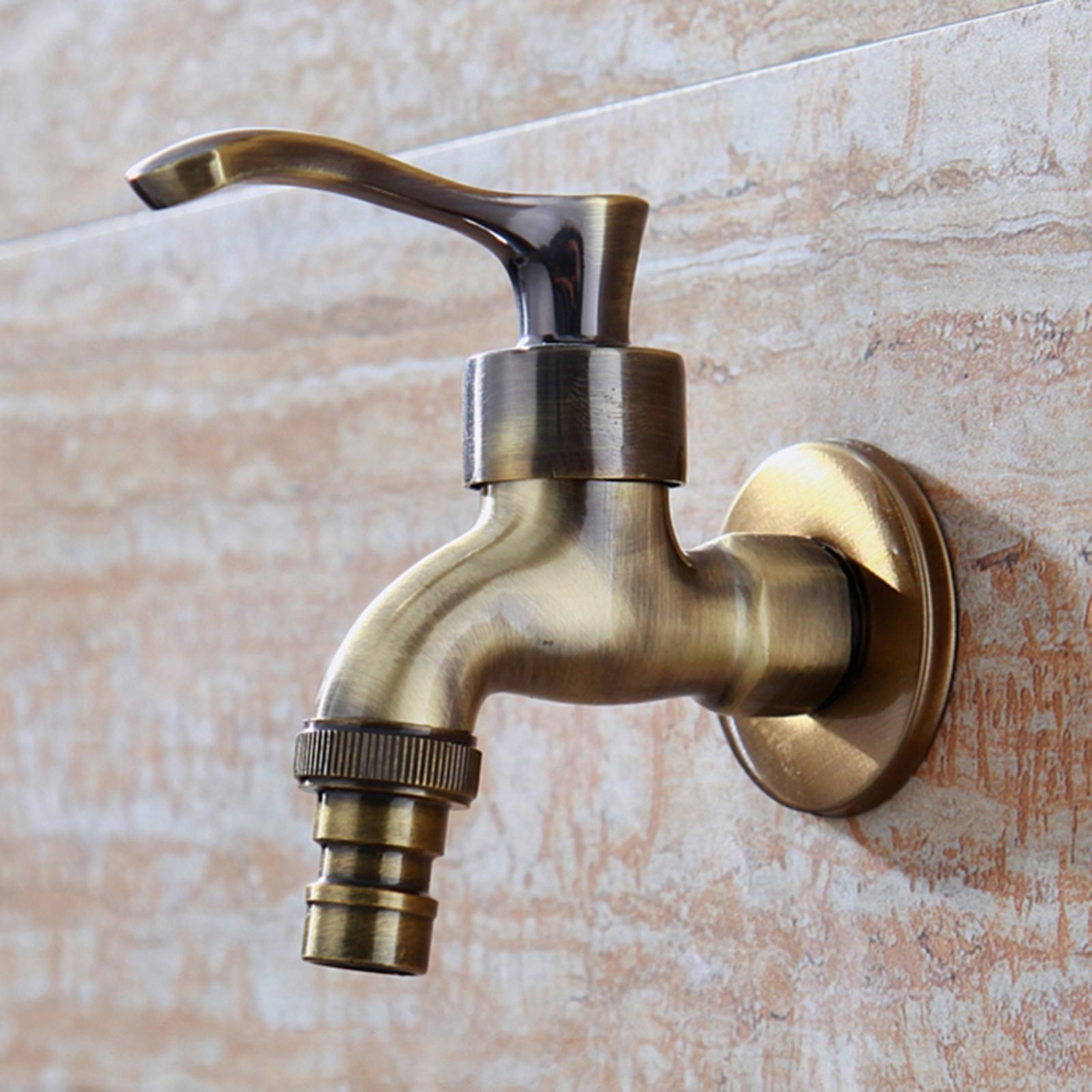 

Garden Faucet Washing Machine Alloy Water Tap Wall Mounted Sink Basin Faucet бронзовый