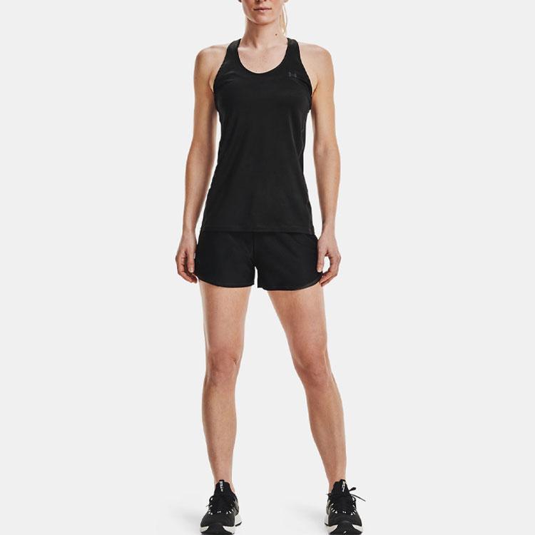 Under Armour Solid Color Casual Breathable Sports Fitness Shorts Women Bottoms Black 1362517-001