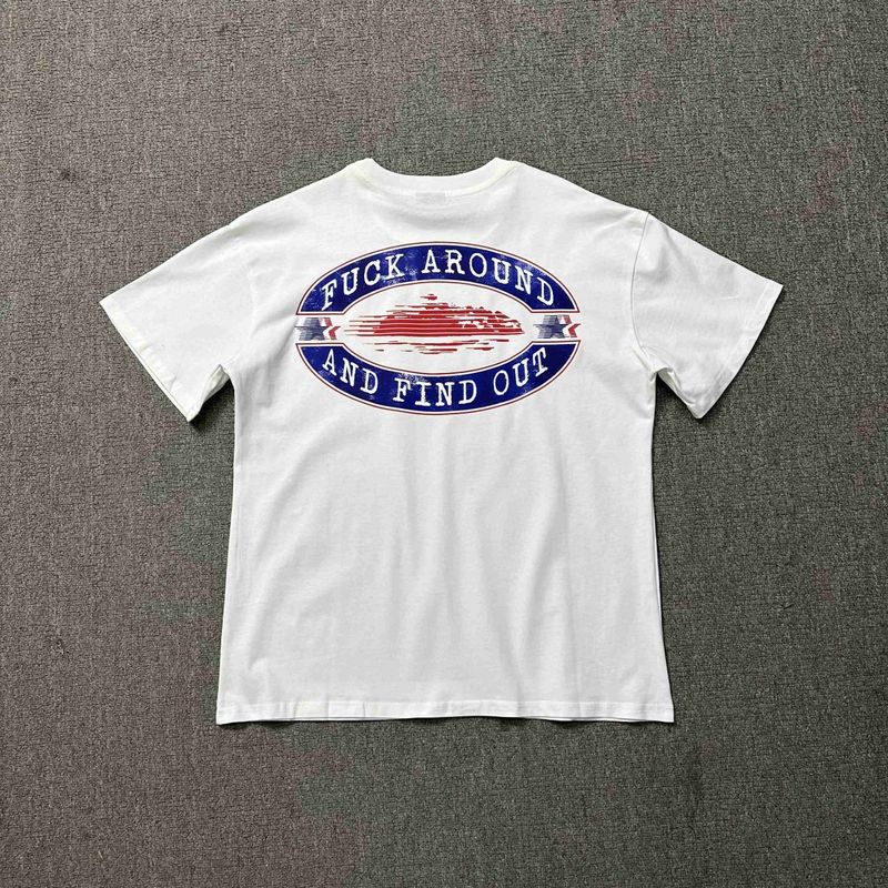 Corteiz Alcatraz Series T-shirt Short-sleeved Letter Logo Printed Men's and Women's Double Yarn Fashion Casual Short-sleeved Tide