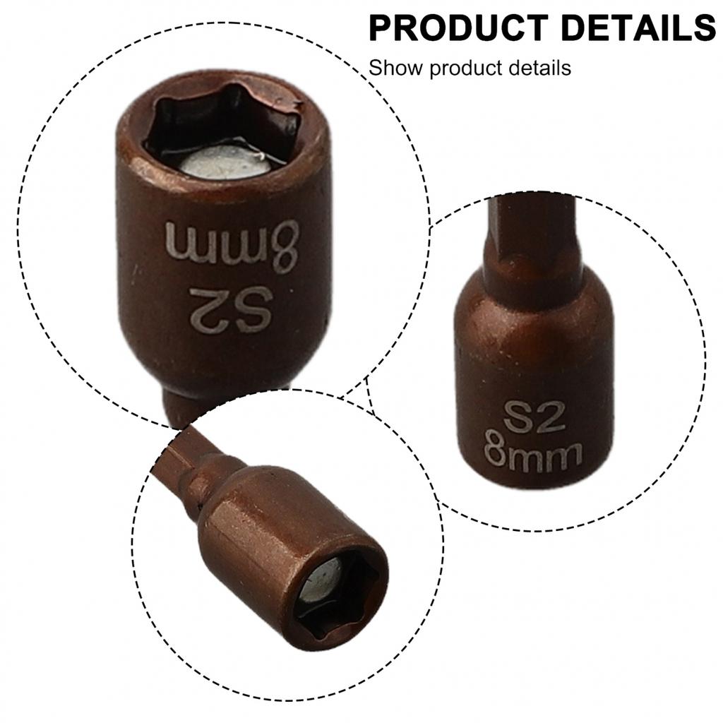 Securely Fasten Nuts with 8mm Magnetic Nut Driver Socket Bit Hex Wrench