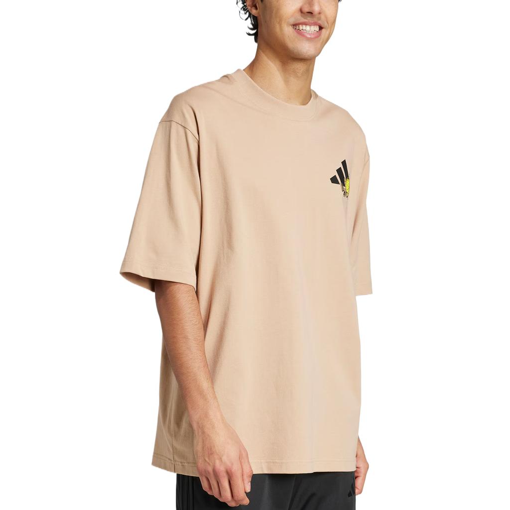 adidas Positivity Sun Graphic Comfortable Fashion Versatile Casual Short Sleeve T-Shirt Unisex Tops Warm-Sand JZ3259
