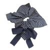 Elegant Blue Checkered Bowknot Hair Tie Soft Fabric Hair Scrunchies For Women Girls Daily Styling Accessory Headdress