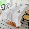 Three-Dimensional Towel Embroidery High-End Dining Table Cloth Type Fringed Tablecloth Jacquard Table Mat Cotton And Linen Decorative Cover Cloth